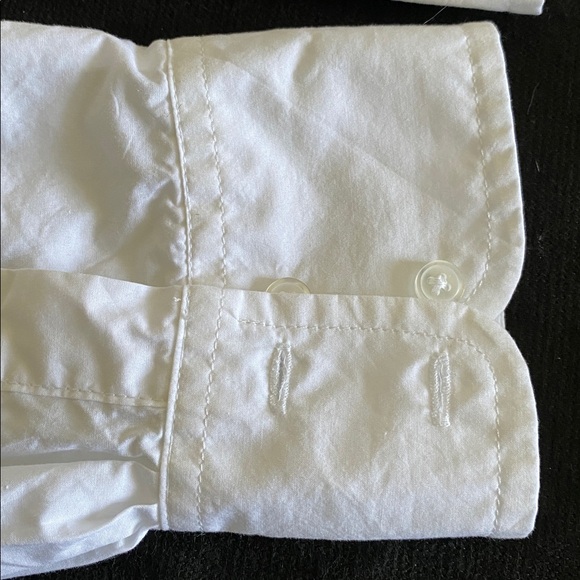 Boden 100% Cotton Double Ruffle Front Shirt Blouse button jabot crisp white 12 - Picture 9 of 13